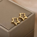 Stylish Geometric Star Hoop Earrings-ReesJewels-ReesJewels