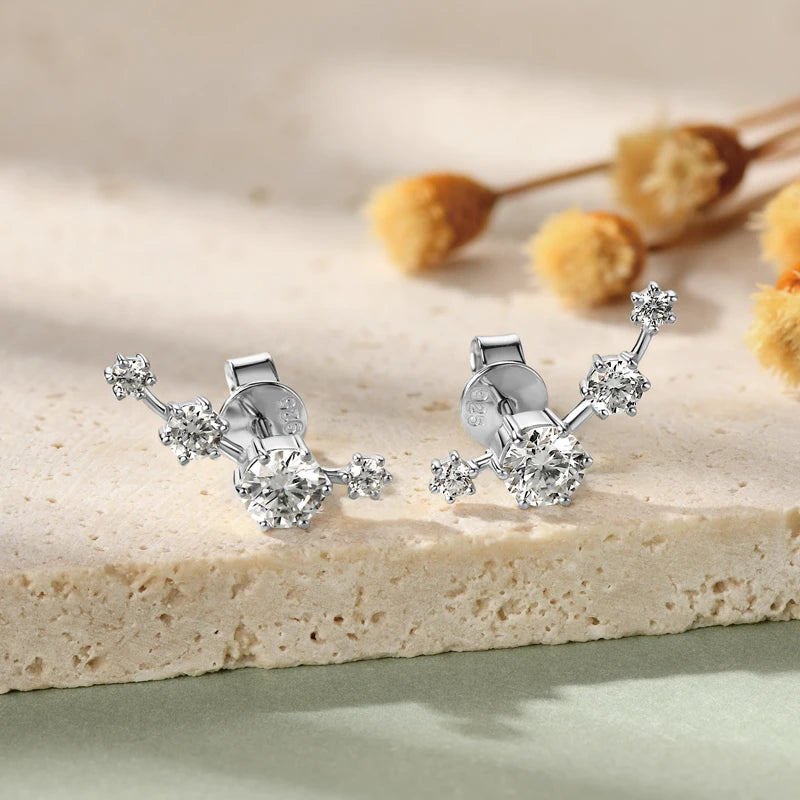 Stylish Moissanite Diamond Stud Earrings