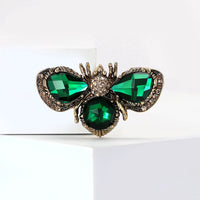 Stylish Rhinestone Crystal Bee Brooches-Rees Jewels-Green-ReesJewels