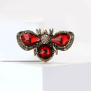Stylish Rhinestone Crystal Bee Brooches-Rees Jewels-Red-ReesJewels