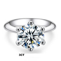 Timeless Moissanite Diamond Solitaire Ring-Rees Jewels-3ct White Gold-4-ReesJewels