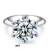 Timeless Moissanite Diamond Solitaire Ring-Rees Jewels-5ct White Gold-4-ReesJewels
