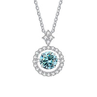 Timeless Moissanite Pendant Necklace-Rees Jewels-Blue-1ct-45cm-ReesJewels