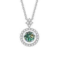 Timeless Moissanite Pendant Necklace-Rees Jewels-Bluish Green-1ct-45cm-ReesJewels