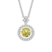 Timeless Moissanite Pendant Necklace-Rees Jewels-Lemon Yellow-1ct-45cm-ReesJewels