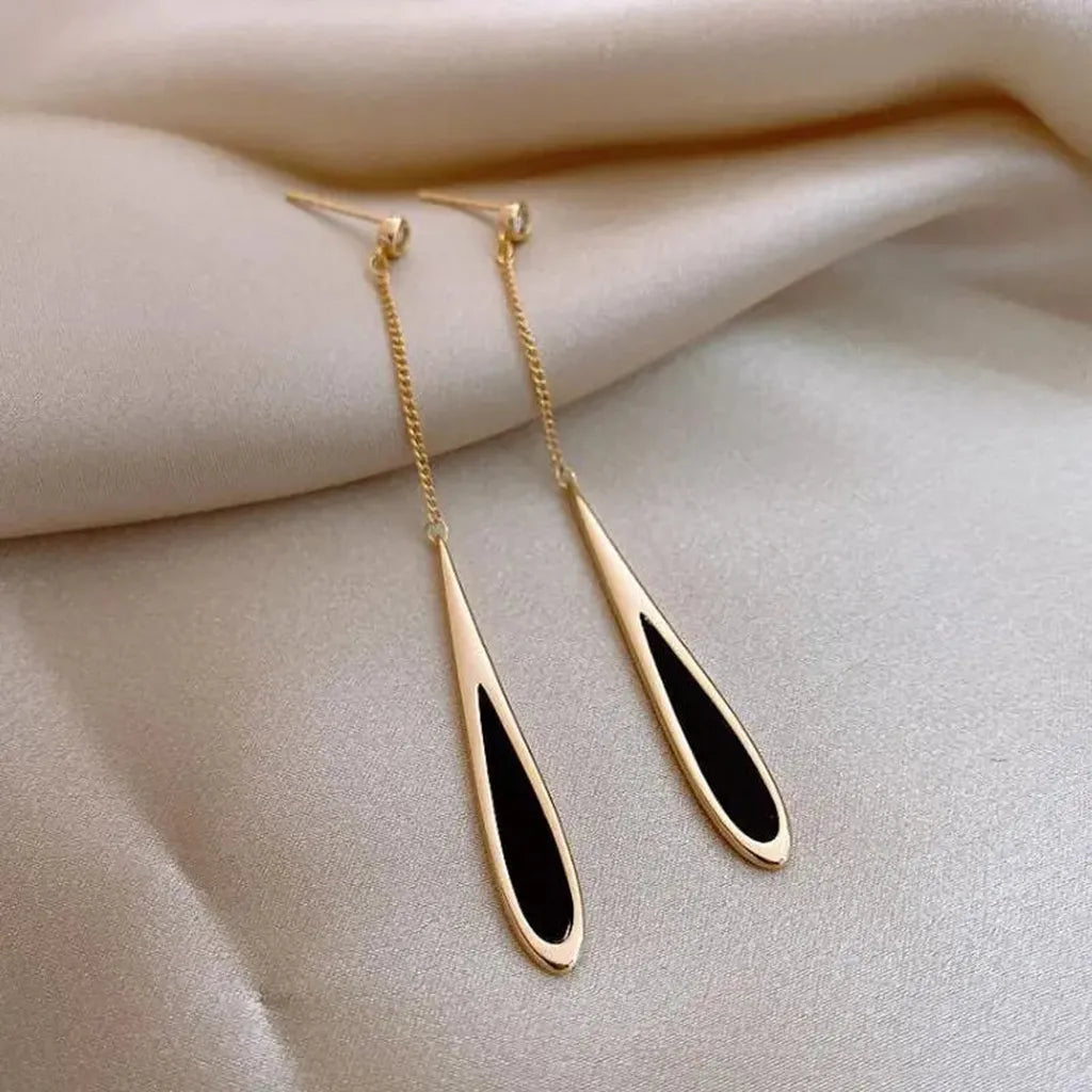 Trendy Geometric Tassel Earrings-ReesJewels-Long Drop-ReesJewels