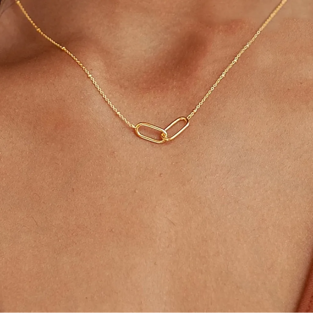 Trendy Infinity Link Geometric Necklace-ReesJewels-ReesJewels