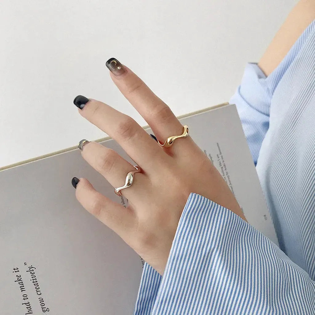 Trendy Irregular Wave Smooth Ring-ReesJewels-ReesJewels