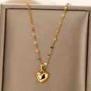 Trendy Shiny Chain Love Heart Necklace-ReesJewels-ReesJewels