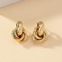 Trendy Shiny Small Knot Earrings-ReesJewels-Gold-ReesJewels