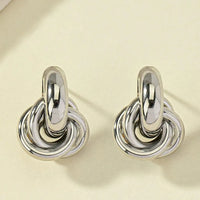 Trendy Shiny Small Knot Earrings-ReesJewels-Silver-ReesJewels