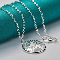 Trendy Sterling Silver Tree Pendant Necklace-ReesJewels-ReesJewels