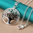 Trendy Sterling Silver Tree Pendant Necklace-ReesJewels-Silver O-Chain-40cm-ReesJewels