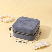 Velvet Travel Zipper Jewelry Box-Rees Jewels-ReesJewels
