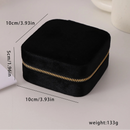 Velvet Travel Zipper Jewelry Box-Rees Jewels-Black-ReesJewels