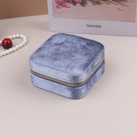 Velvet Travel Zipper Jewelry Box-Rees Jewels-Blue-ReesJewels