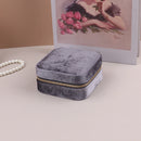 Velvet Travel Zipper Jewelry Box-Rees Jewels-Gray-ReesJewels