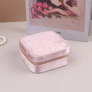 Velvet Travel Zipper Jewelry Box-Rees Jewels-Pink-ReesJewels