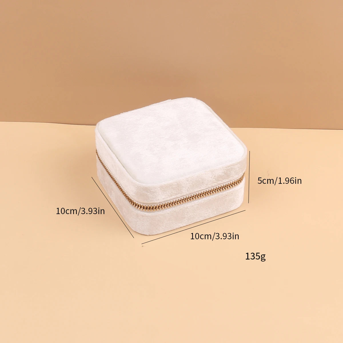 Velvet Travel Zipper Jewelry Box-Rees Jewels-White-ReesJewels