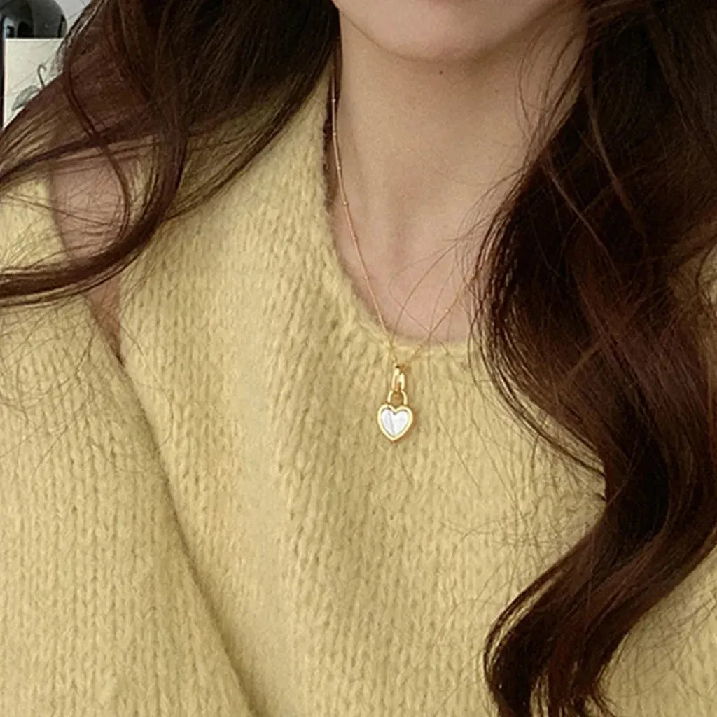 Vintage Double-Sided Heart Pendant Necklace-ReesJewels-ReesJewels