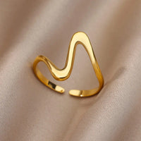 Vintage Geometric Wave Adjustable Ring-ReesJewels-ReesJewels