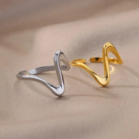 Vintage Geometric Wave Adjustable Ring-ReesJewels-ReesJewels