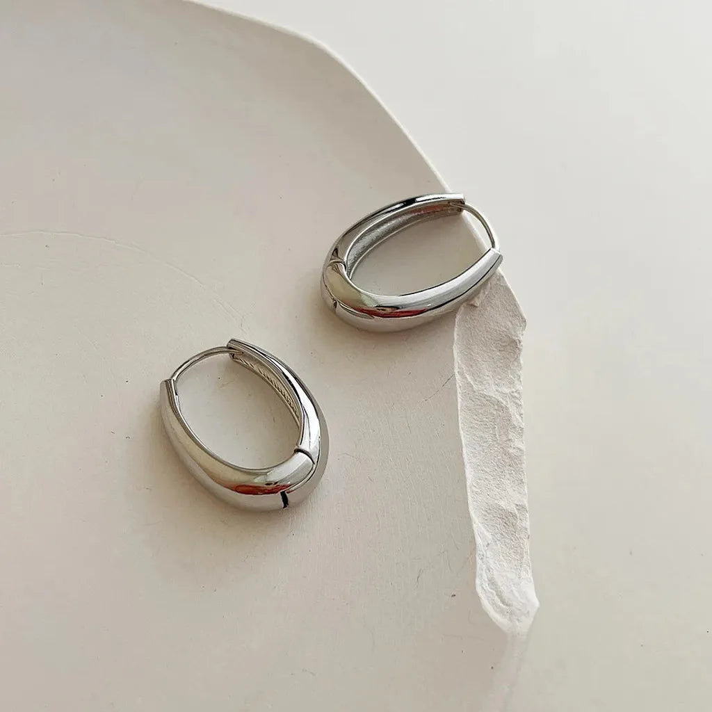 Vintage Hoop Metal Drop Earrings-ReesJewels-ReesJewels