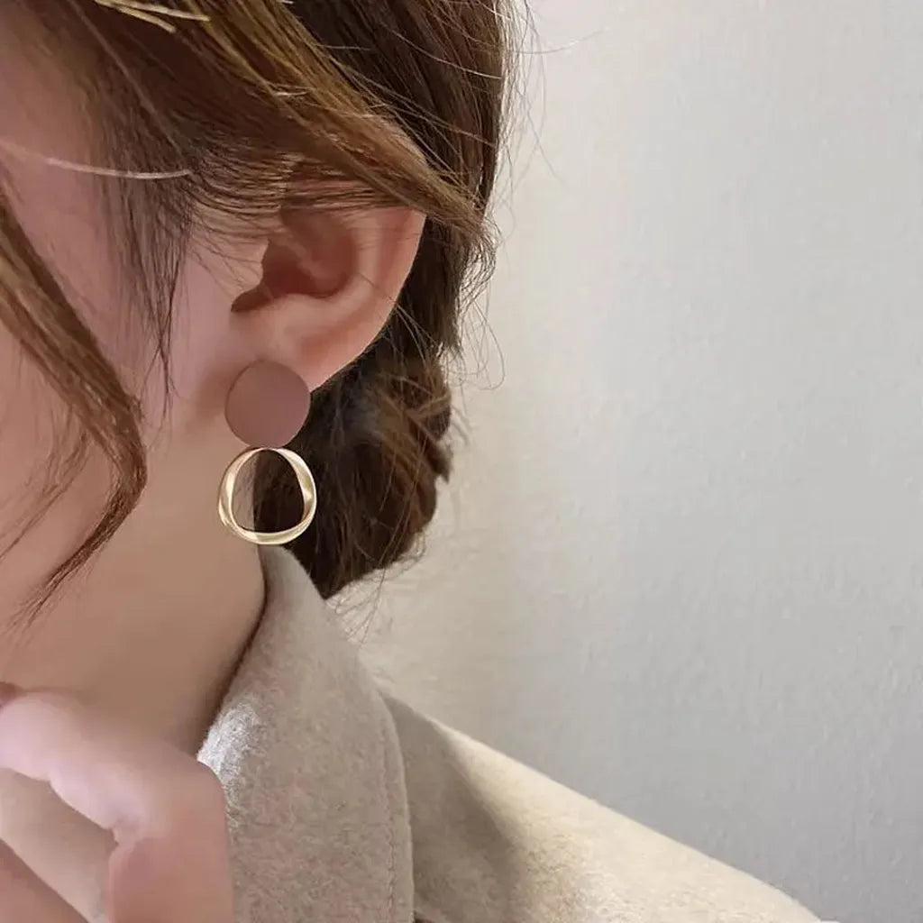 Vintage Matte Geometric Dangle Earrings-ReesJewels-ReesJewels