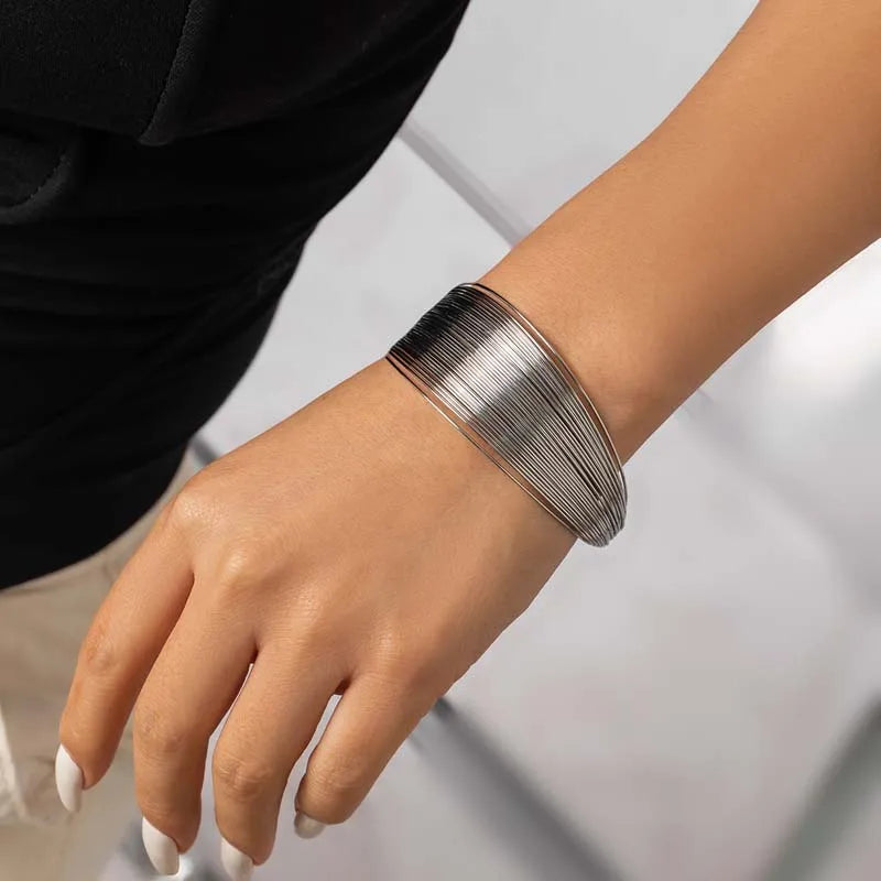 Vintage Multi-Layer Wide Cuff Bracelet-Rees Jewels-ReesJewels