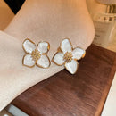 Vintage Shiny Sweet Flower Stud Earrings-ReesJewels-ReesJewels