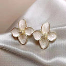 Vintage Shiny Sweet Flower Stud Earrings-ReesJewels-White-ReesJewels