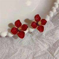 Vintage Shiny Sweet Flower Stud Earrings-ReesJewels-ReesJewels