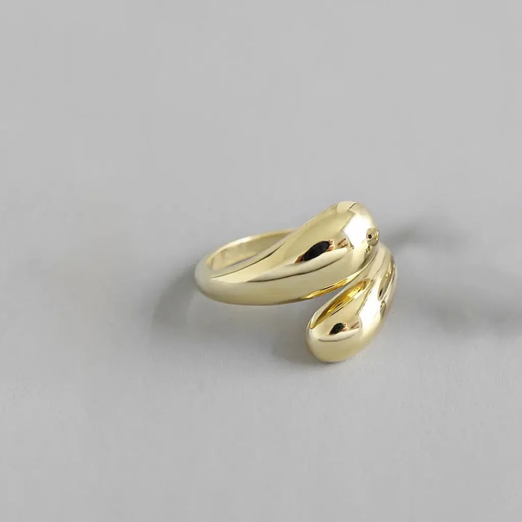 Vintage Trendy Smooth Geometric Drop Ring