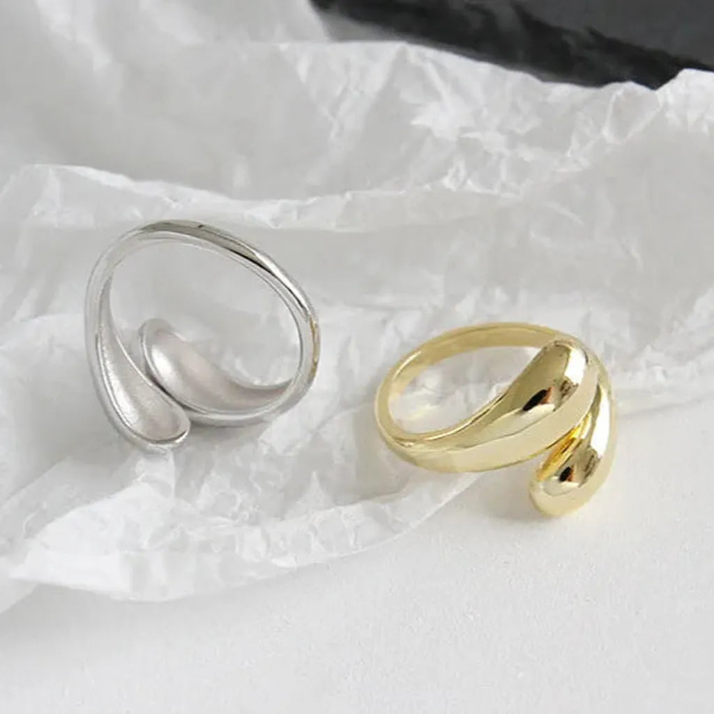 Vintage Trendy Smooth Geometric Drop Ring-ReesJewels-ReesJewels