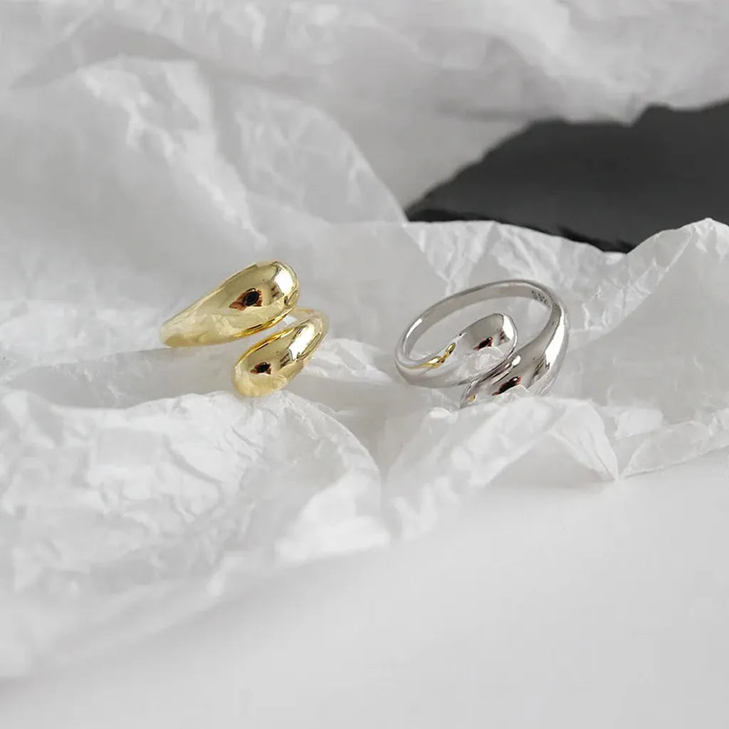 Vintage Trendy Smooth Geometric Drop Ring-ReesJewels-ReesJewels
