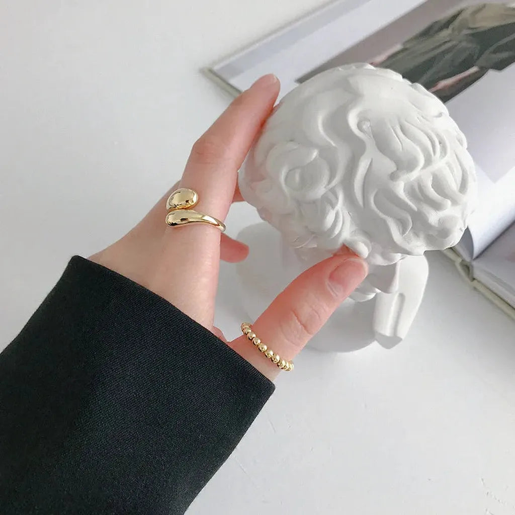 Vintage Trendy Smooth Geometric Drop Ring-ReesJewels-ReesJewels