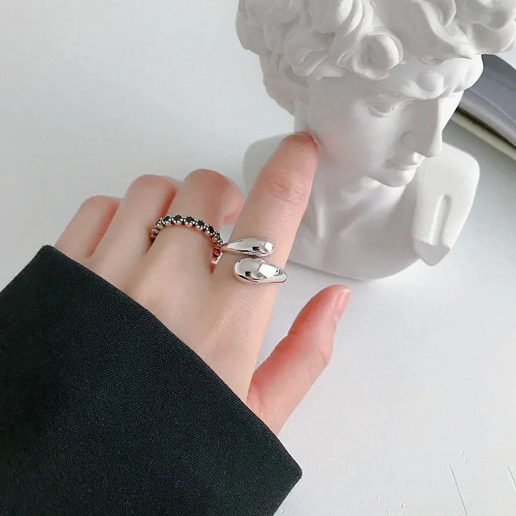 Vintage Trendy Smooth Geometric Drop Ring-ReesJewels-ReesJewels