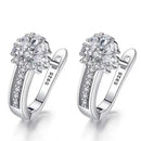 Zirconia Crystal Charm Flower Earring-ReesJewels-ReesJewels