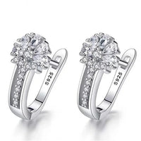 Zirconia Crystal Charm Flower Earring-ReesJewels-ReesJewels