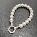 Zirconia Round Buckle Imitation Pearl Beaded Bracelet-ReesJewels-ReesJewels