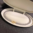 Zirconia Round Buckle Imitation Pearl Beaded Necklace-My Store-Gray Pearls-ReesJewels
